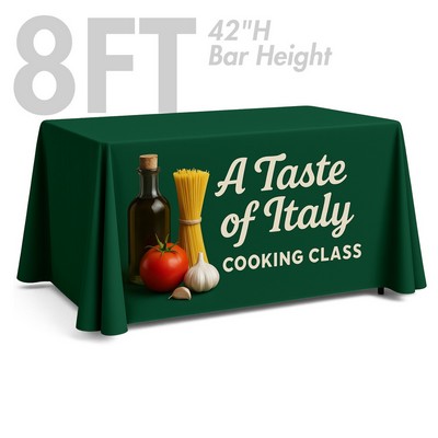 8' Table Throw, Front Panel Print (Bar Height, 42")