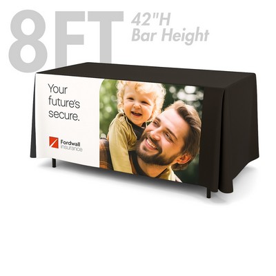 8' Fitted Table Cover, Counter Height Front Panel